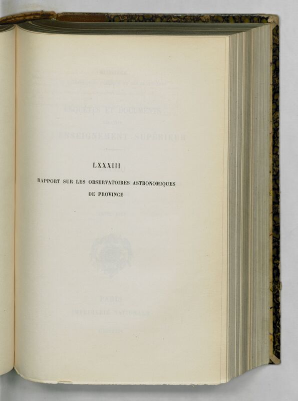 (1903) Rapport sur les observatoires astronomiques de province