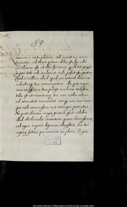 Lettre de Peder Schumacher Griffenfeld à Jan Heweliusz, Copenhague, 29 décembre 1673