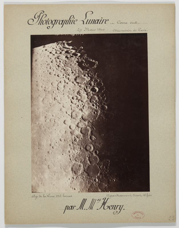 Photographie lunaire, par MM. Henry. Corne Sud, 29 mars 1890, âge de la lune 215 heures, agrandissement direct 15 fois (titre original)