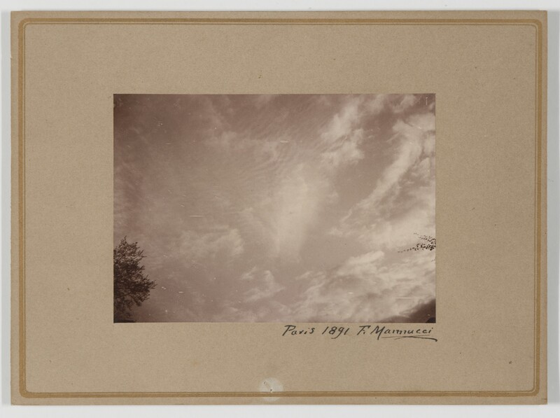 Photographies de nuages, par Federico Manucci (titre forgé), Paris 1891. F. Manucci (titre original)