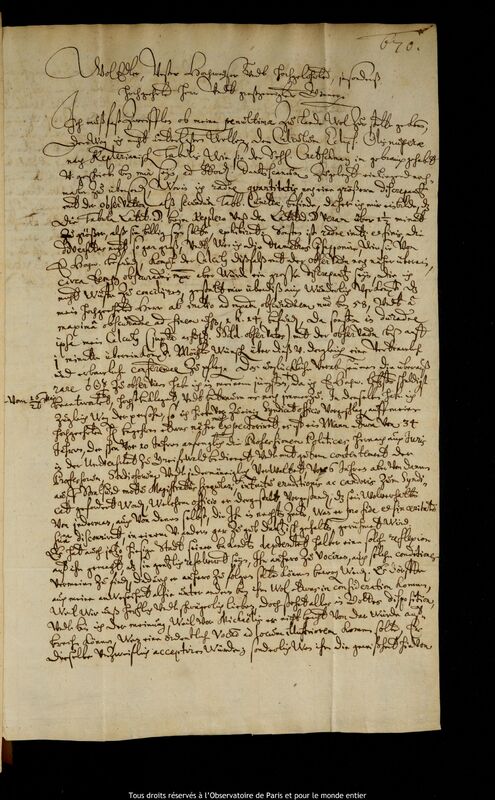 Lettre de Caspar March à Jan Heweliusz, Rostock, 6 juin 1661