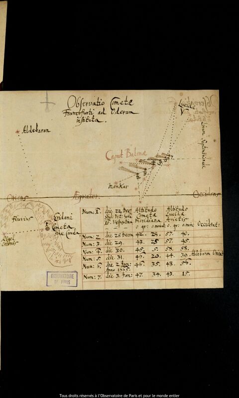 Texte manuscrit de Johannes Placentinus, Francfort-sur-l'Oder, 1er - 13 janvier 1665