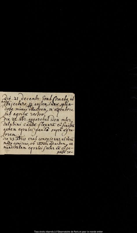 Texte manuscrit de Tito Livio Burattini, 1681