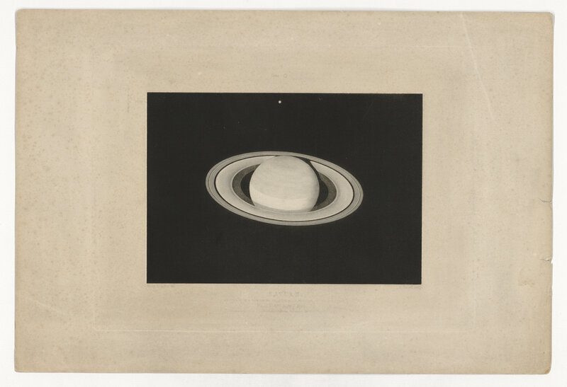 Saturn as seen with a newtonian equatorial of thirteen inches aperture, March 27th and 29th 1856 (titre original)