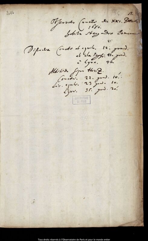 Texte manuscrit de Johann Gebhard Rabener à Jan Heweliusz, Stargard Szczecinski, 21 décembre 1680