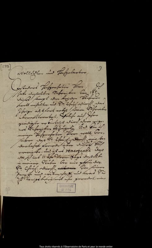 Lettre d'Otto von Schwerin à Jan Heweliusz, Berlin, 18 août 1673