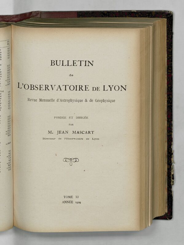 (1929) Bulletin de l'Observatoire de Lyon