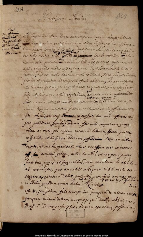 Lettre de Jan Heweliusz à Antonio Magliabechi, Gdansk, 20 juin 1681