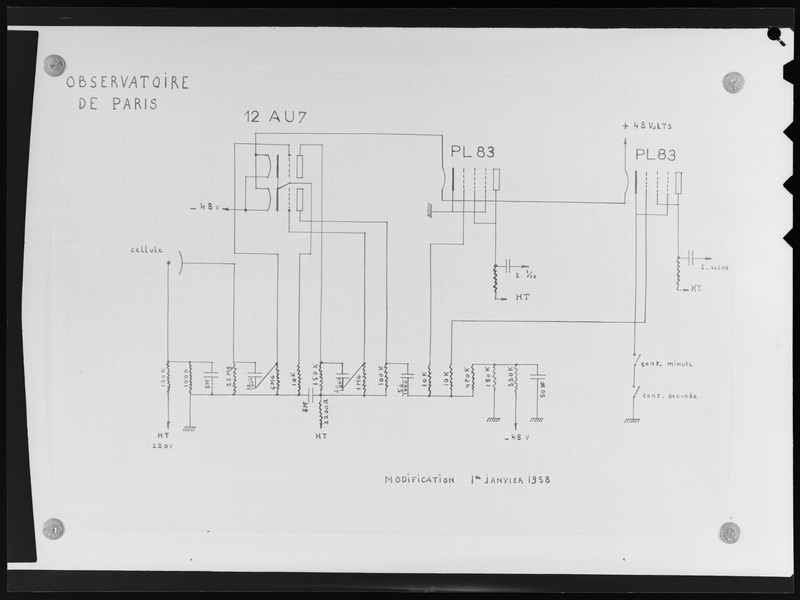 Modifications d'une horloge synchrone portative Belin - Bureau International de l'Heure de l'Observatoire de Paris (titre forgé) / [2 images]