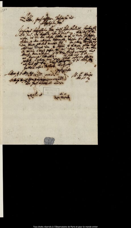 Lettre de Georg Krüger à Jan Heweliusz, Liepaja, 5 août 1684