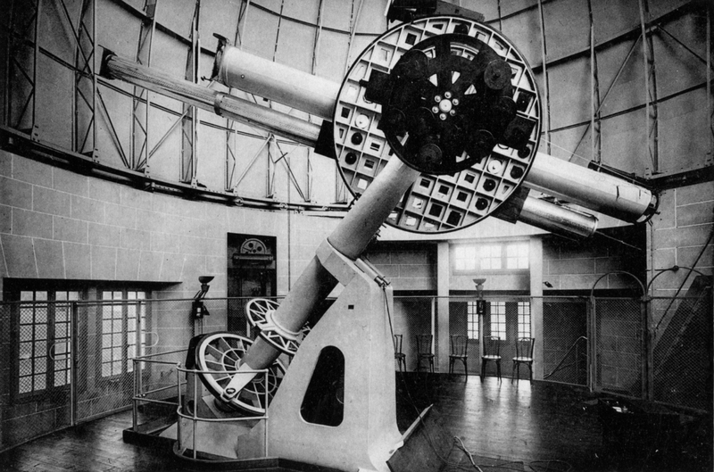 Observatoire de Meudon : table équatoriale, avec lunette de 5m, coronographe et prismes objectifs