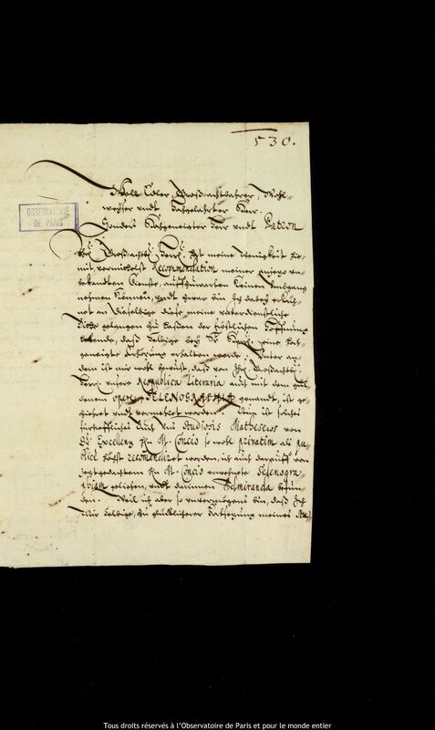 Lettre de Georg Skrodzki à Jan Heweliusz, Kaliningrad, 13 août 1658