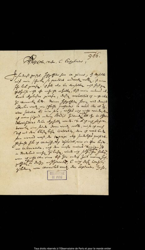 Lettre de Johann Gebhard Rabener à Jan Heweliusz, Kolobrzeg, 26 décembre 1664