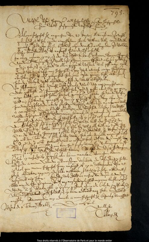 Lettre de Caspar March à Jan Heweliusz, Rostock, 1er février 1663