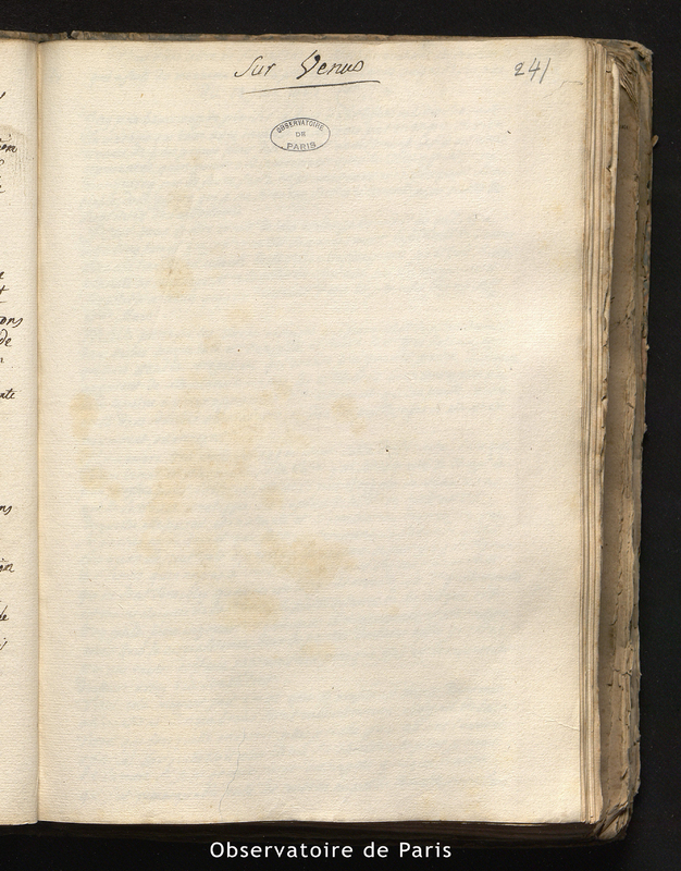 Extrait d'une lettre de M. Cassini à M. Petit touchant la découverte qu'il a faite du mouvement de la planète de Vénus autour de son axe du 18 juin 1667