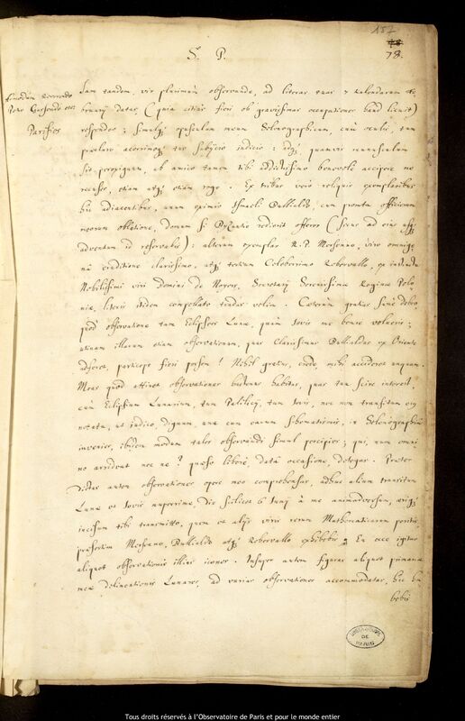 Lettre de Jan Heweliusz à Pierre Gassendi, Gdansk, 15 juillet 1647