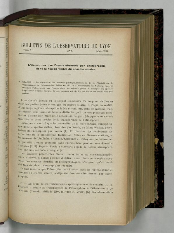 (1930) Bulletin de l'Observatoire de Lyon