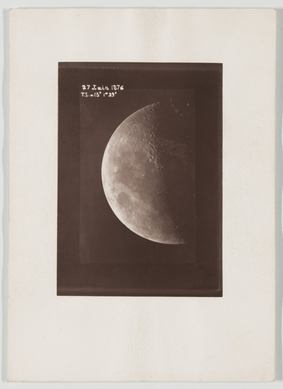 Photographie de la lune le 27 juin 1876, T.S. = 15h 1m 29’, par un astronome parisien [?] (titre forgé)