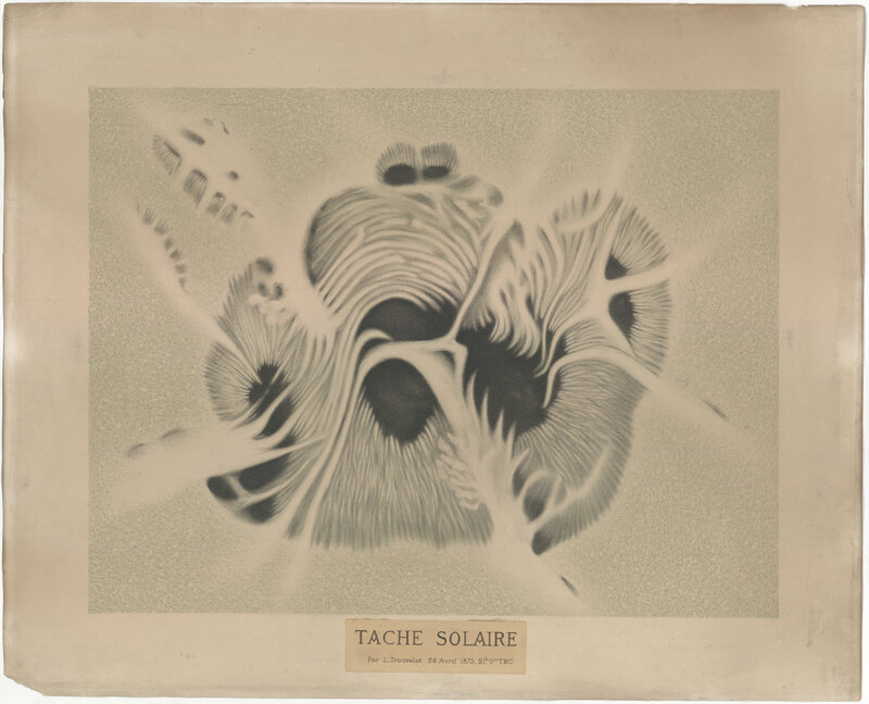 Tache solaire par L. Trouvelot 28 avril 1875, 21h0m TMC (titre original)