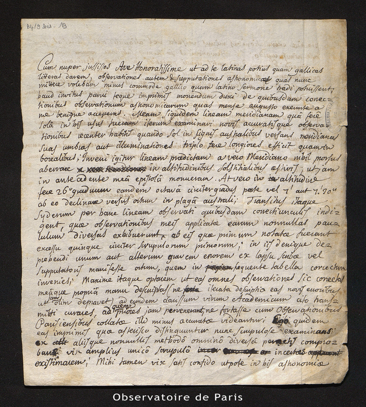 Lettre de Loys de Cheseaux, le 21 novembre 1739