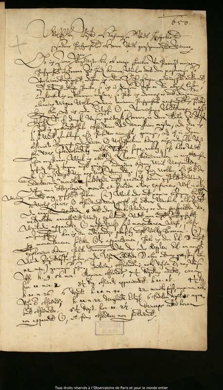 Lettre de Caspar March à Jan Heweliusz, Rostock, 24 mars 1661