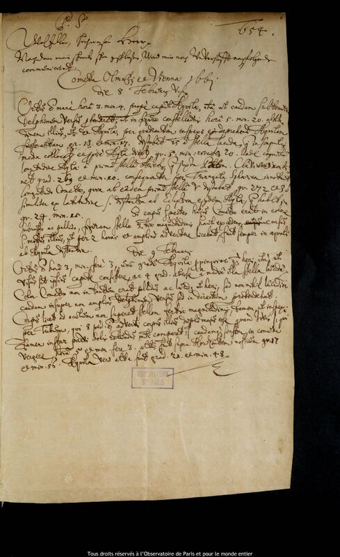 Post-scriptum de Caspar March à Jan Heweliusz, Rostock, 1661