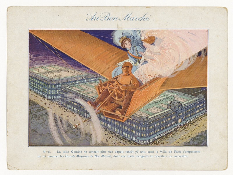 chromolithographie publicitaire au Bon Marché (titre forgé)