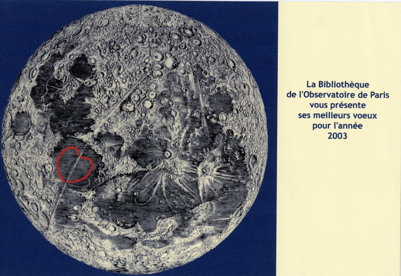 Carte de vœux de la Bibliothèque de l'Observatoire de Paris pour l'année 2003