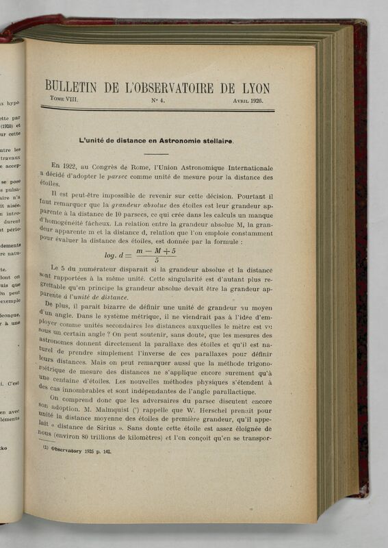 (1926) Bulletin de l'Observatoire de Lyon