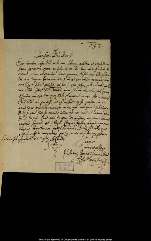 Lettre de Michal Antoni Hacki à Jan Heweliusz, 29 mai 1654