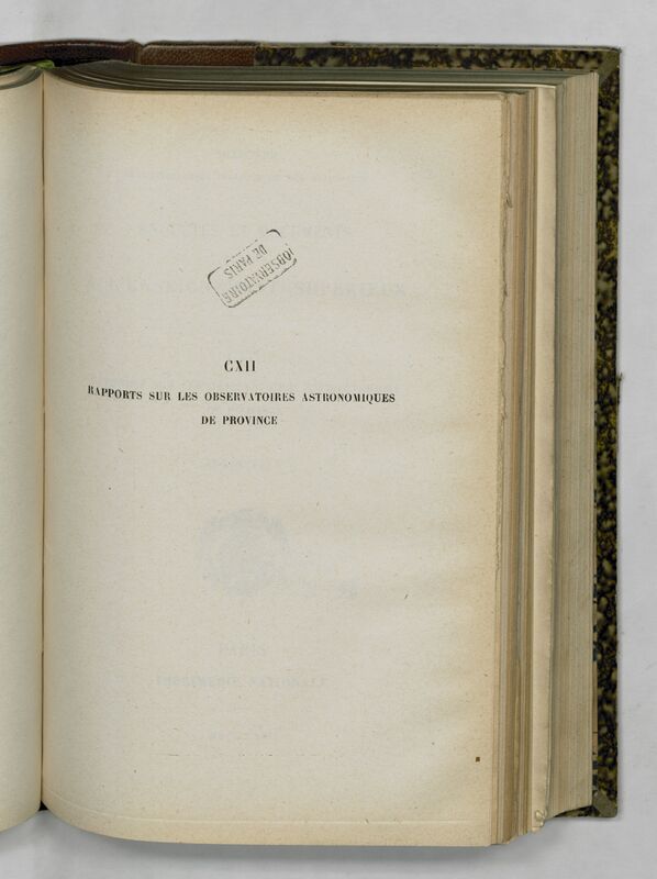 (1916) Rapport sur les observatoires astronomiques de province