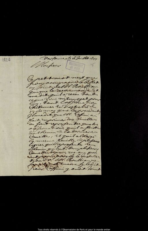 Lettre de Pierre Des Noyers à Jan Heweliusz, Varsovie, 26 juin 1677