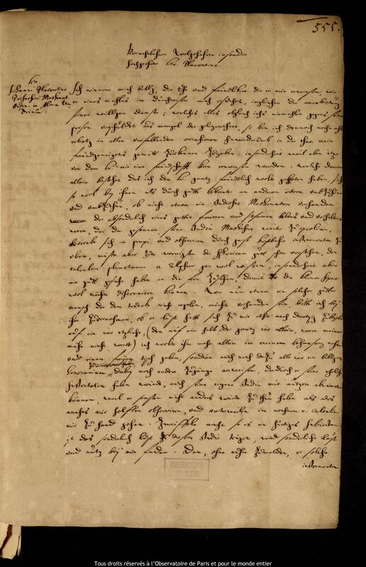 Lettre de Jan Heweliusz à Johannes Placentinus, Gdansk, 3 décembre 1659