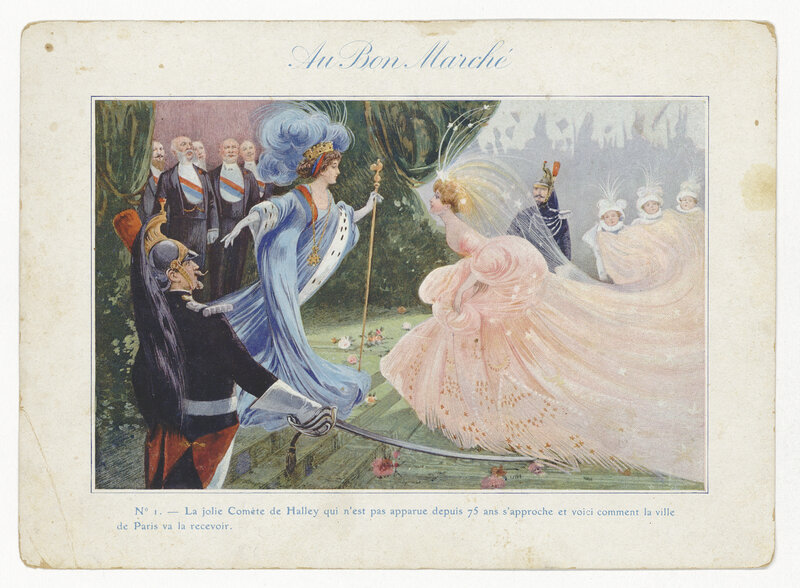 chromolithographie publicitaire au Bon Marché (titre forgé)