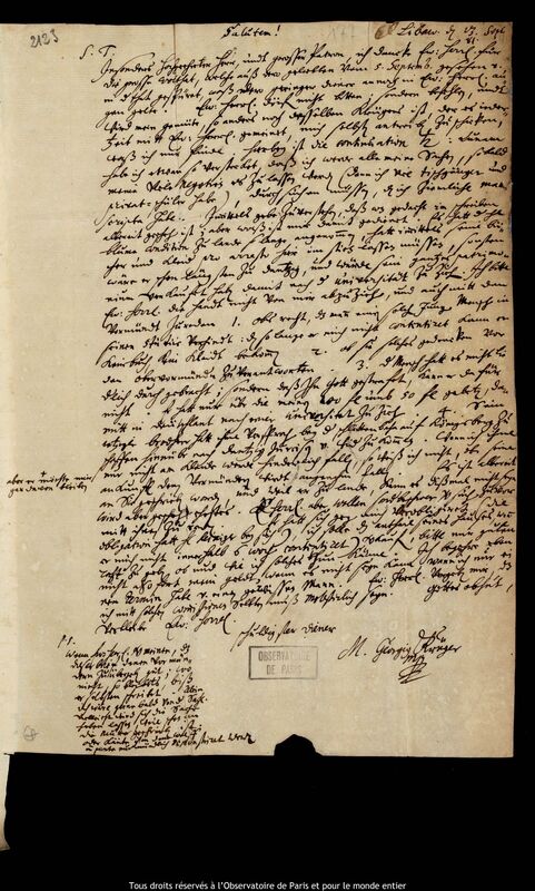 Lettre de Georg Krüger à Jan Heweliusz, Liepaja, 13 septembre 1681