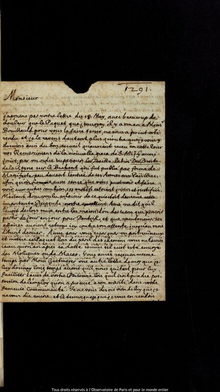 Lettre de Jean Chapelain à Jan Heweliusz, Paris, 21 juin 1668