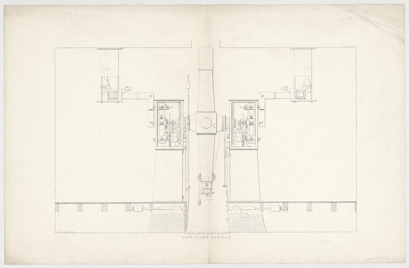 Observatoire de Harvard : plan du cercle méridien (titre forgé)