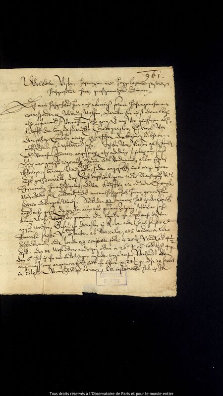 Lettre de Caspar March à Jan Heweliusz, Rostock, 5 février 1665