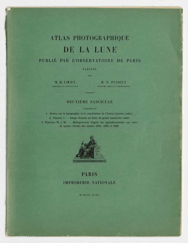 Index du deuxième fascicule, Atlas photographique de la lune publié par l'Observatoire de Paris