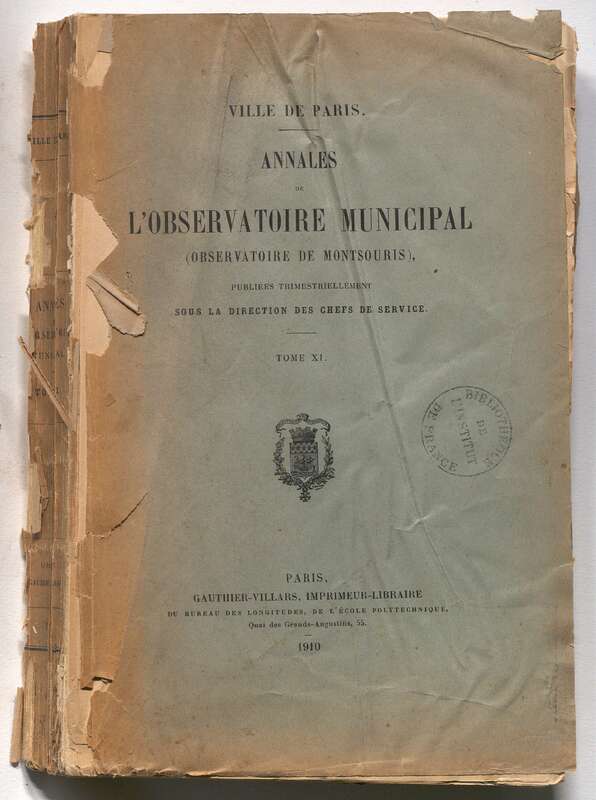 (1910) Annales de l'Observatoire municipal