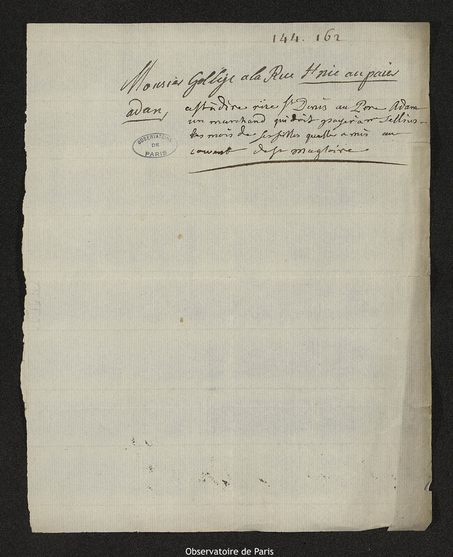 Lettre de Joseph-Nicolas Delisle