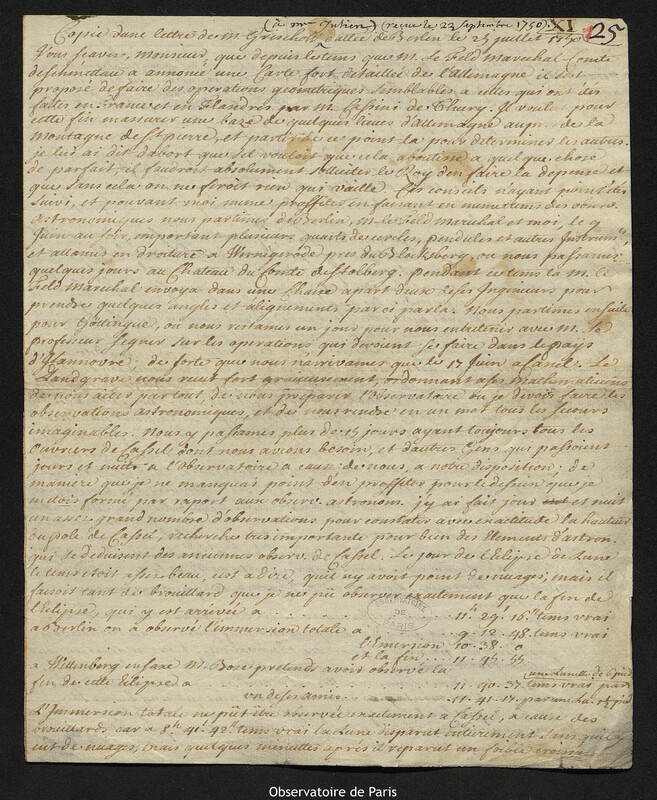 Lettre de Roch-Joseph Julien, éditeur et marchand de cartes géographiques à Joseph-Nicolas Delisle, Anholt, 8 septembre 1750