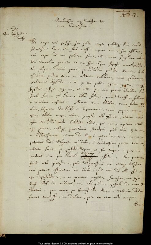 Lettre de Jan Heweliusz à Pierre Gassendi, Gdansk, 31 mars 1655