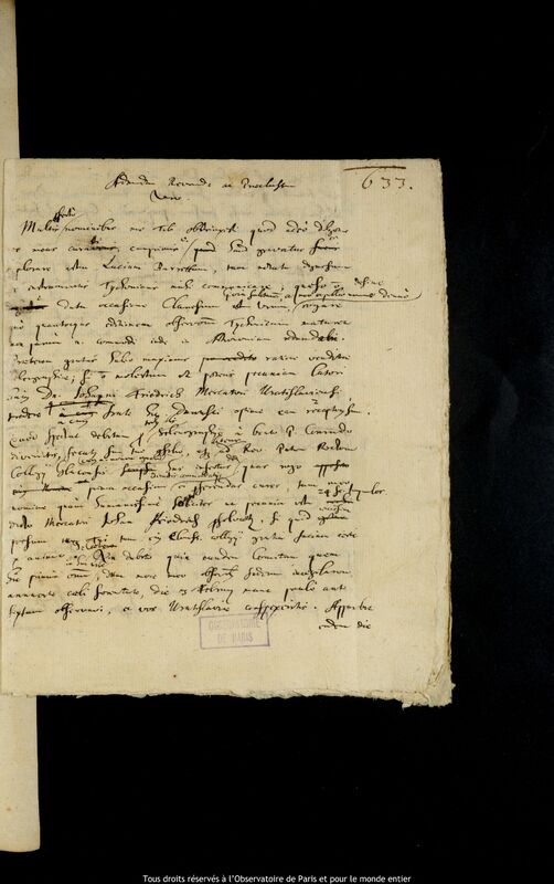 Lettre de Jan Heweliusz à Theodor Moret, Gdansk, 9 mars 1661