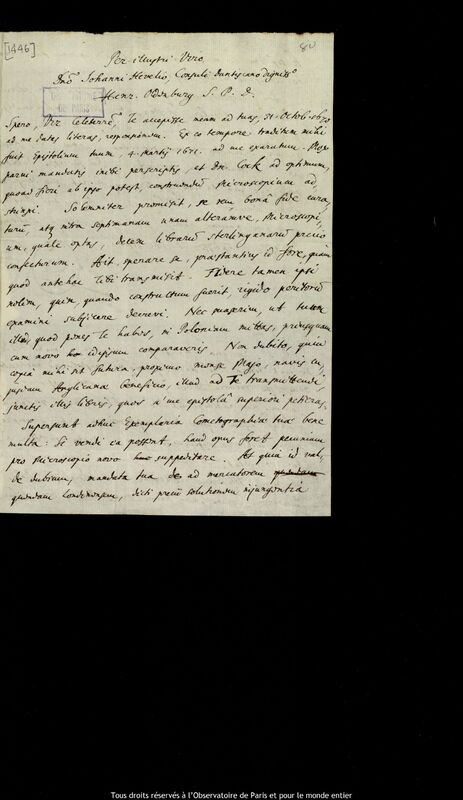 Lettre de Henry Oldenburg à Jan Heweliusz, Londres, 18 avril 1671