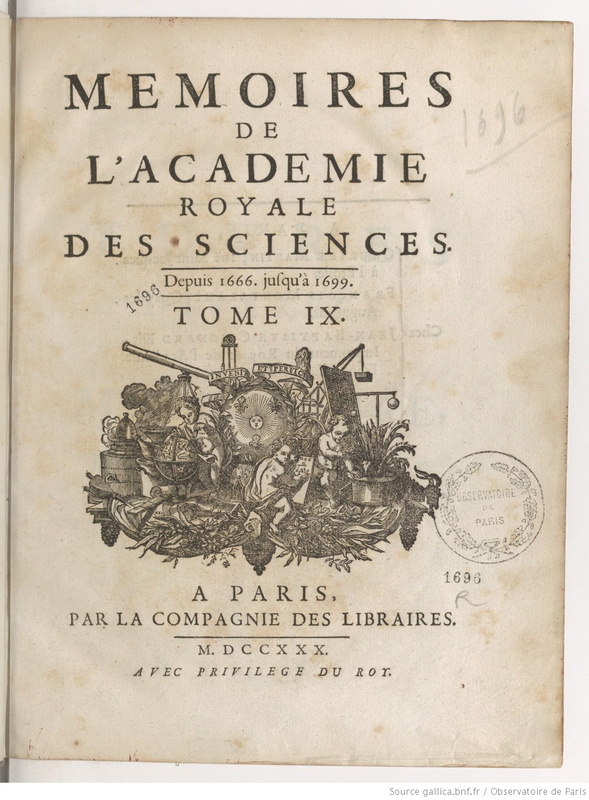 Oeuvres diverses de M. de la Hire de l'Academie royale des sciences