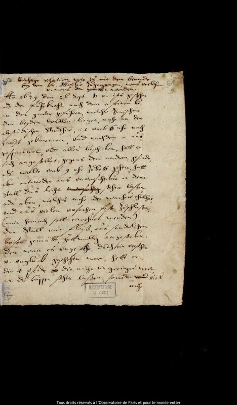 Texte manuscrit de Jan Heweliusz, Gdansk, 1678