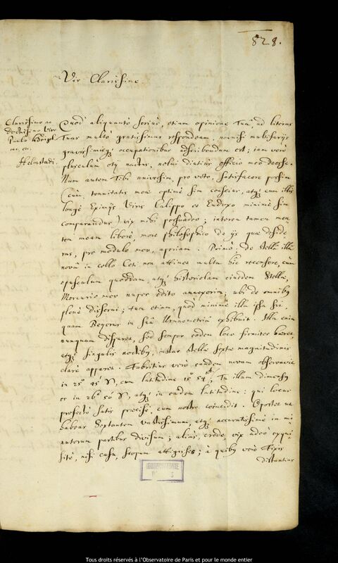 Lettre de Jan Heweliusz à Paul Heigel, Gdansk, 4 janvier 1664