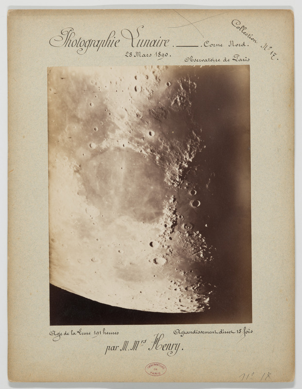 Photographie lunaire, par MM. Henry. Corne Nord, 28 mars 1890, âge de la lune 191 heures, agrandissement direct 15 fois (titre original)