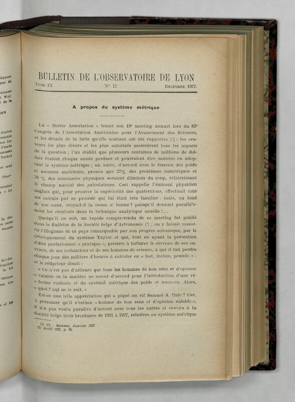 (1927) Bulletin de l'Observatoire de Lyon